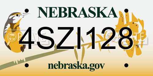 4SZI128 Nebraska License Plate