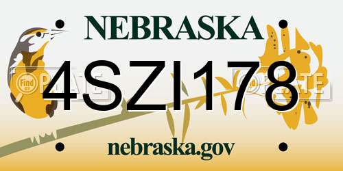 4SZI178 Nebraska License Plate