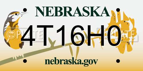 4T16H0 Nebraska License Plate
