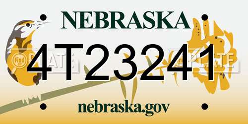 4T23241 Nebraska License Plate