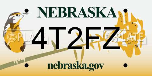 4T2FZ Nebraska License Plate