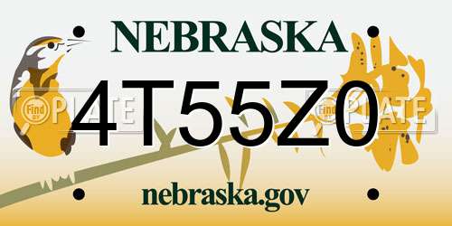 4T55Z0 Nebraska License Plate