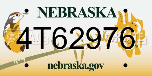 4T62976 Nebraska License Plate