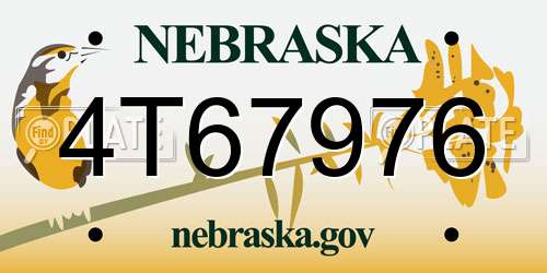 4T67976 Nebraska License Plate