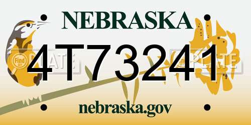 4T73241 Nebraska License Plate
