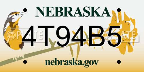 4T94B5 Nebraska License Plate