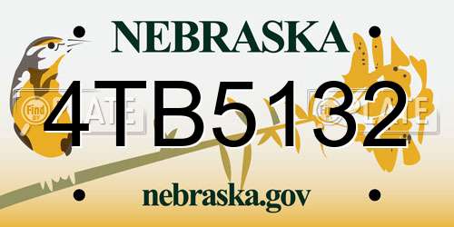 4TB5132 Nebraska License Plate
