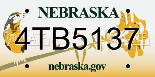 4TB5137 Nebraska License Plate