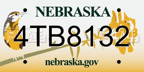 4TB8132 Nebraska License Plate