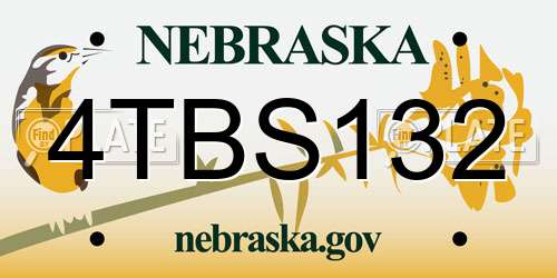 4TBS132 Nebraska License Plate