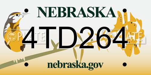 4TD264 Nebraska License Plate