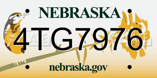4TG7976 Nebraska License Plate