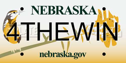 4THEWIN Nebraska License Plate