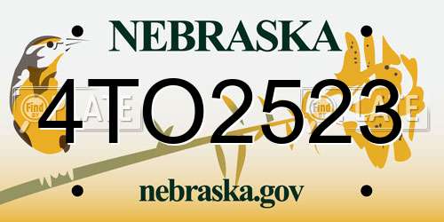 4TO2523 Nebraska License Plate
