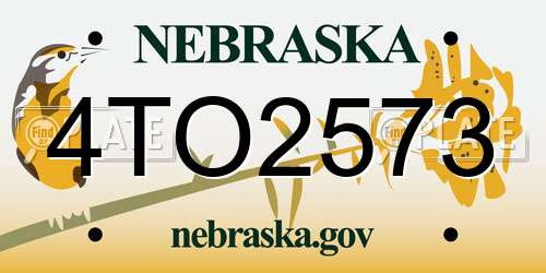 4TO2573 Nebraska License Plate