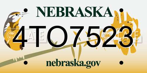 4TO7523 Nebraska License Plate