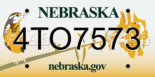 4TO7573 Nebraska License Plate