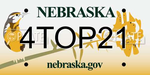 4TOP21 Nebraska License Plate