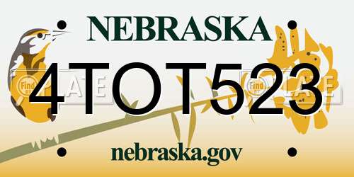4TOT523 Nebraska License Plate