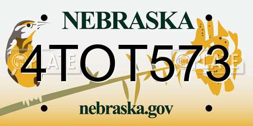 4TOT573 Nebraska License Plate