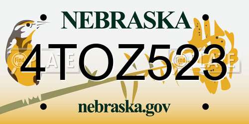 4TOZ523 Nebraska License Plate