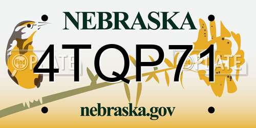 4TQP71 Nebraska License Plate