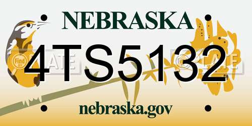 4TS5132 Nebraska License Plate