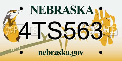 4TS563 Nebraska License Plate