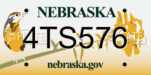 4TS576 Nebraska License Plate