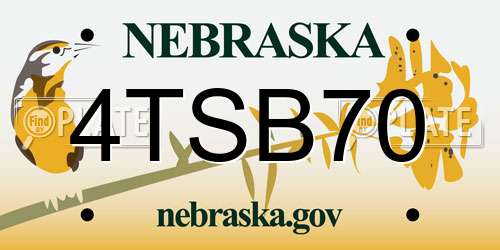 4TSB70 Nebraska License Plate