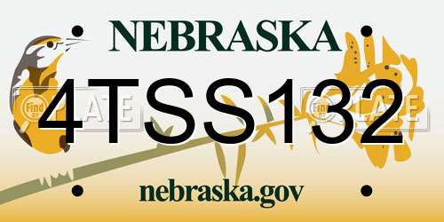4TSS132 Nebraska License Plate