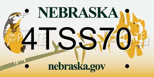 4TSS70 Nebraska License Plate
