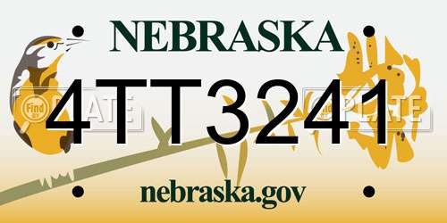 4TT3241 Nebraska License Plate