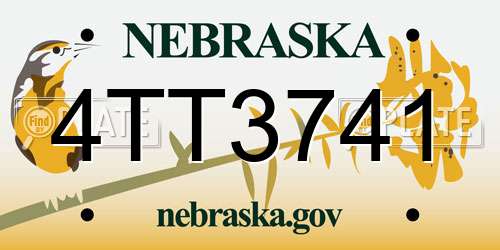 4TT3741 Nebraska License Plate