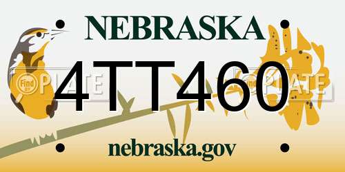 4TT460 Nebraska License Plate