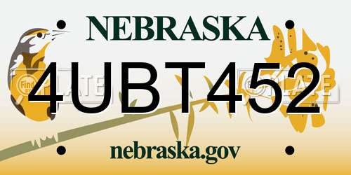4UBT452 Nebraska License Plate