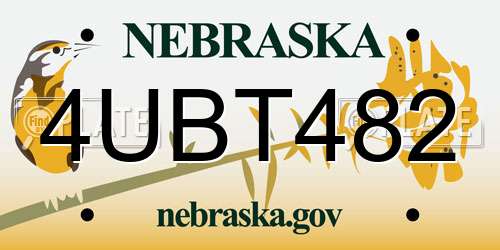 4UBT482 Nebraska License Plate