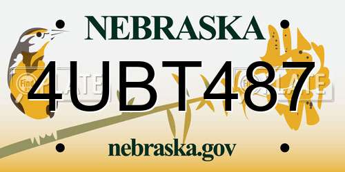 4UBT487 Nebraska License Plate