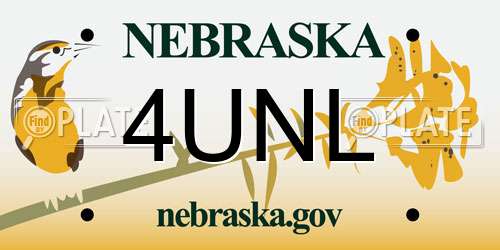 4UNL Nebraska License Plate