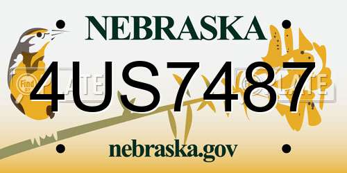 4US7487 Nebraska License Plate