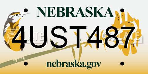 4UST487 Nebraska License Plate