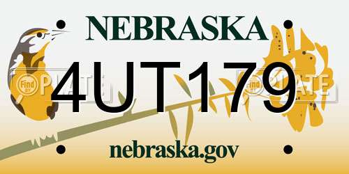 4UT179 Nebraska License Plate