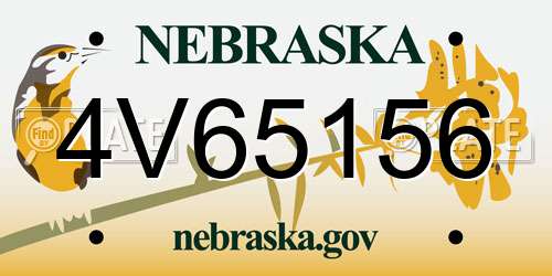4V65156 Nebraska License Plate