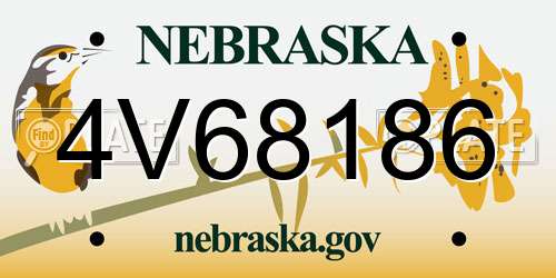 4V68186 Nebraska License Plate