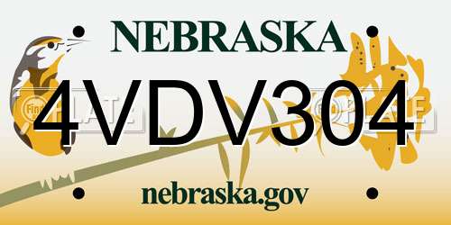 4VDV304 Nebraska License Plate