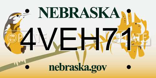 4VEH71 Nebraska License Plate