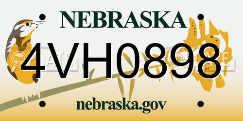 4VH0898 Nebraska License Plate