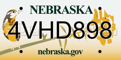 4VHD898 Nebraska License Plate