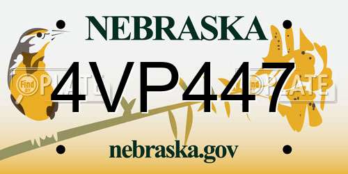4VP447 Nebraska License Plate