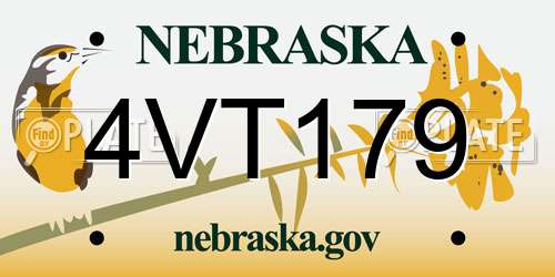 4VT179 Nebraska License Plate
